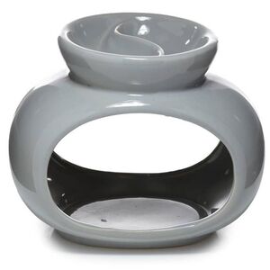 Gray Ceramic Double Oil Burner